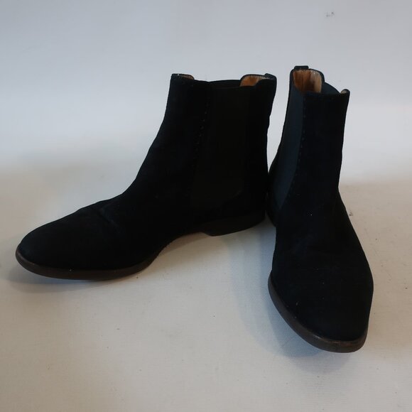 Womens Sutor Mantellassi Black Suede Flat Heel Pull-On Booties 40 US/10 - Picture 1 of 16